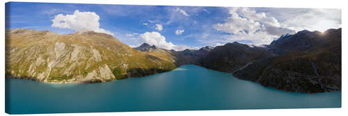 Leinwandbild Panoramablick auf den Stausee Mattmark, Schweiz