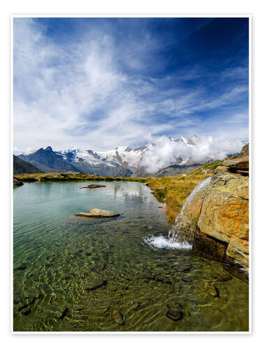 Poster Mischabelkette von Kreuzboden, Switzerland