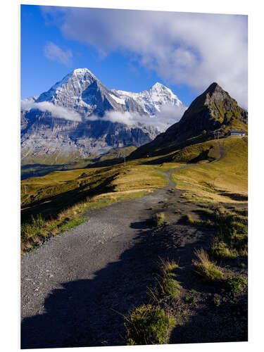 Foam board print Eiger and Monch mountain peak, Switzerland