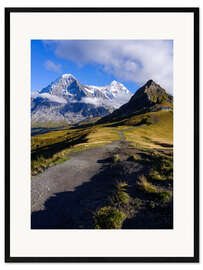 Framed art print Eiger and Monch mountain peak, Switzerland