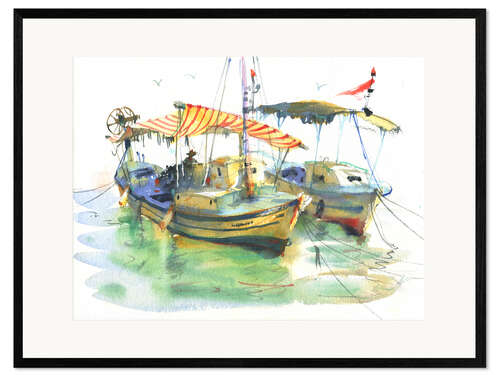Kehystetty taidepainatus Fishing boats