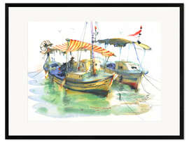 Kehystetty taidepainatus Fishing boats