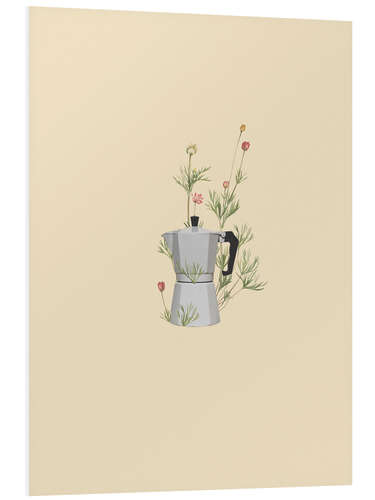 Foam board print Floral Mokka Espresso