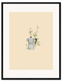 Framed art print Floral Mokka Espresso