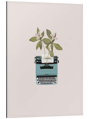 Aluminium print Botanical Typewriter