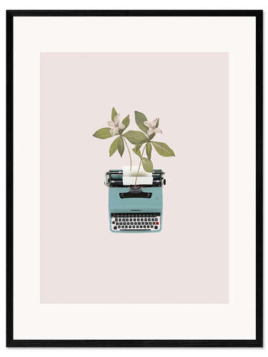Gerahmter Kunstdruck Botanical Typewriter