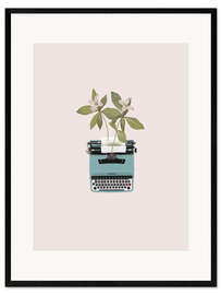 Ingelijste kunstdruk Botanical Typewriter