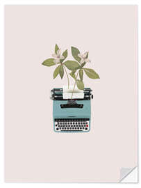 Naklejka na ścianę Botanical Typewriter