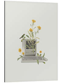 Magnettafel Floral Vintage Computer