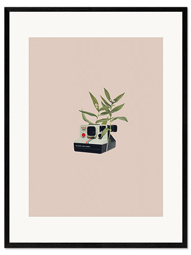 Gerahmter Kunstdruck Floral Polaroid Camera