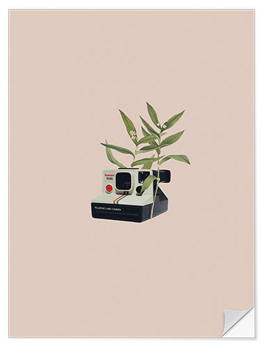 Sisustustarra Floral Polaroid Camera