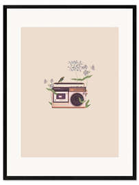 Gerahmter Kunstdruck Floral Radio