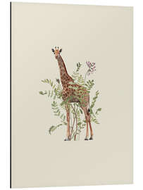 Aluminium print Floral Giraffe