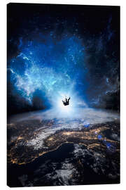 Canvas print Astronaut falls down onto the Earth