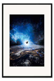 Gerahmter Kunstdruck Astronaut fällt auf die Erde