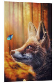 Gallery print Fox and Butterfly in the Autumn Forest