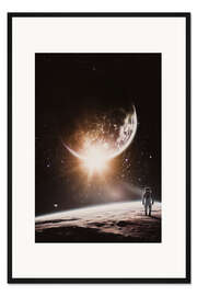 Gerahmter Kunstdruck Monderkundung - Allein im Weltraum