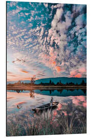 Magnettafel Kleines Boot auf einem japanischen Fluss