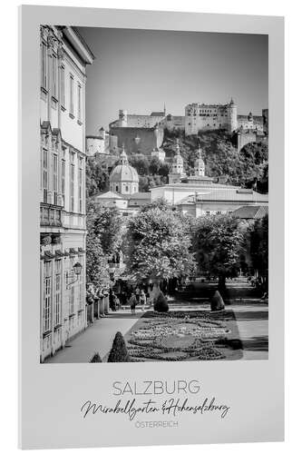 Acrylglasbild Salzburg, Mirabellgarten & Hohensalzburg