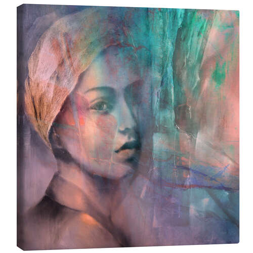 Quadro em tela The girl with the golden hair scarf