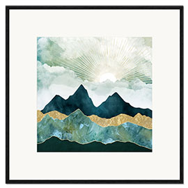 Framed art print Golden Sunrise Behind Clouds