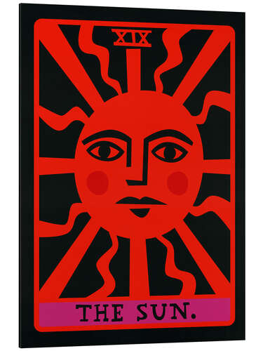 Print på aluminium The Sun - Tarot Card