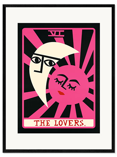 Gerahmter Kunstdruck The Lovers - Tarot Karte