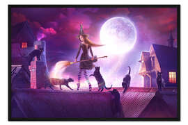 Gerahmter Kunstdruck Über den Dächern der Hexenstadt