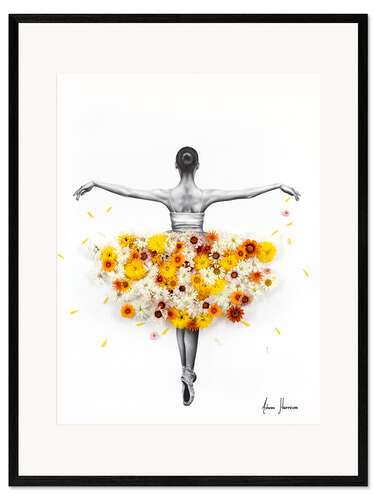 Gerahmter Kunstdruck Blumen-Ballerina