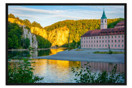 Gerahmter Kunstdruck Kloster Weltenburg und Donaudurchbruch