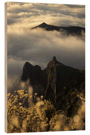 Tableau en bois Sea of fog over Madeira