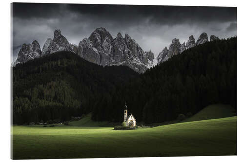 Acrylic print Chapel in the Mountains