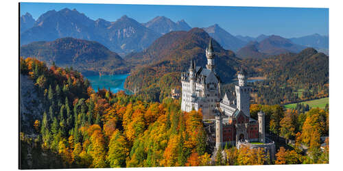 Tableau en aluminium Neuschwanstein Castle in Autumn I