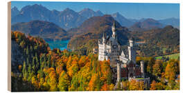 Hout print Neuschwanstein Castle in Autumn I