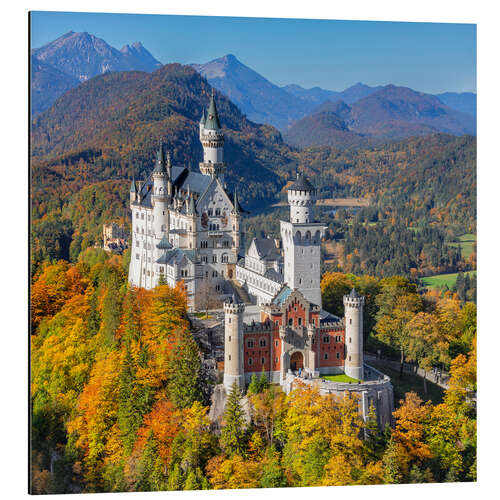 Aluminium print Neuschwanstein Castle in Autumn II