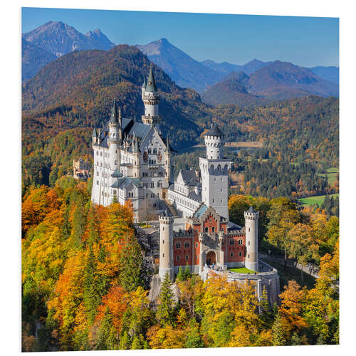 Foam board print Neuschwanstein Castle in Autumn II