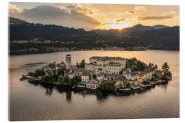 Akrylbilde San Giulio island on Lake Orta in Italy - Markus Lange