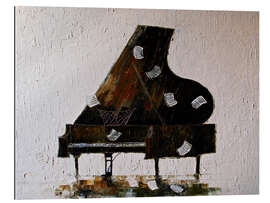 Galleriataulu Piano with note sheets