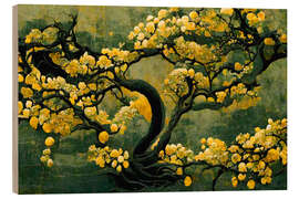 Hout print Sakura Tree