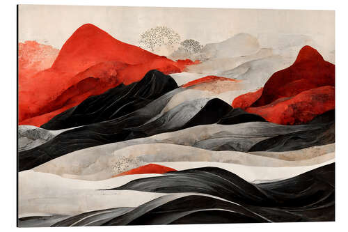Aluminium print The Red Mountains
