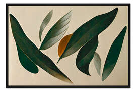 Gerahmter Kunstdruck Schwebende Blätter