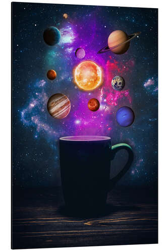 Aluminiumsbilde Space Galaxy Coffee Cup