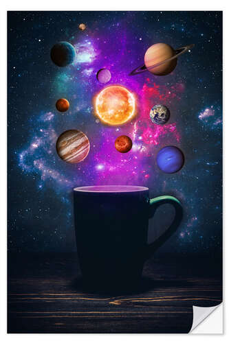 Sisustustarra Space Galaxy Coffee Cup