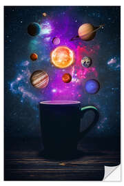 Naklejka na ścianę Space Galaxy Coffee Cup