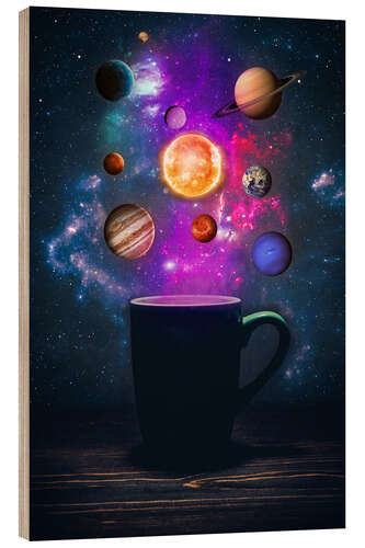 Hout print Space Galaxy Coffee Cup