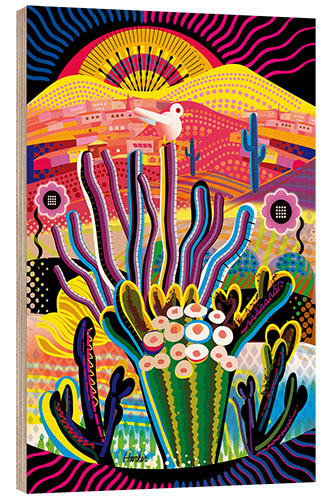 Trätavla Colourful Desert Landscape I