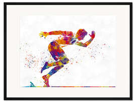 Gerahmter Kunstdruck Athletischer Läufer X