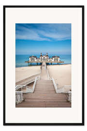 Gerahmter Kunstdruck Seebrücke von Sellin auf Rügen an der Ostsee