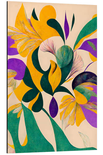 Aluminium print Retro Spring Flowers