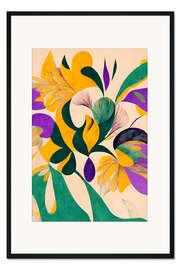 Gerahmter Kunstdruck Retro Frühlingsblumen